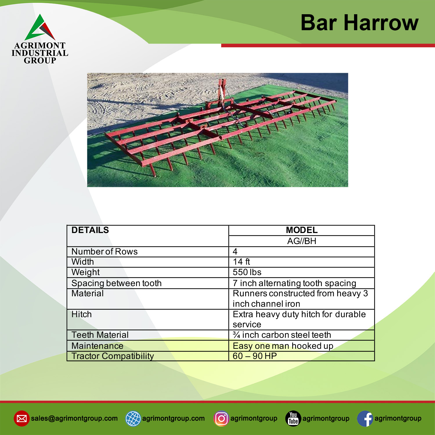 Brona listwowa (Bar Harrow) – oryginalna plansza producenta Agrimont
